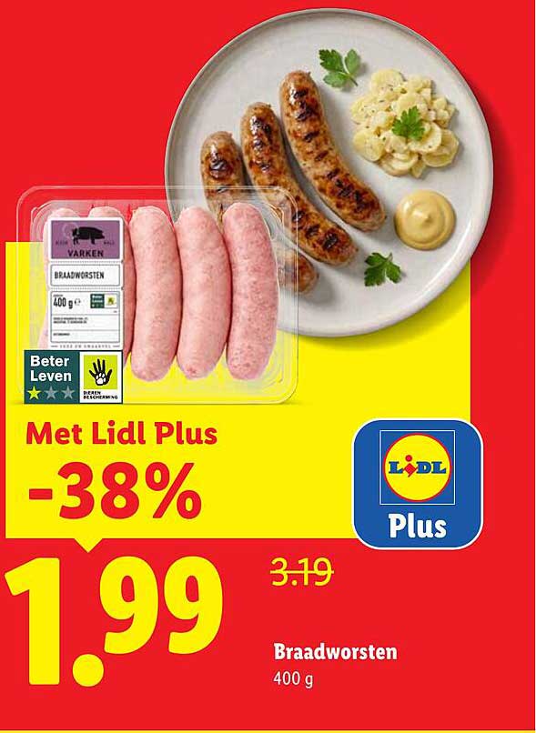 Braadworsten 400 g -38%