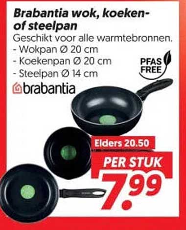 Brabantia wok, koeken- of steelpan PFAS FREE