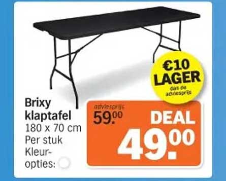 Brixy klaptafel 180 x 70 cm