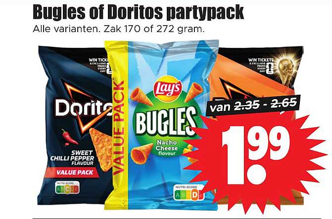 Bugles of Doritos partypack
