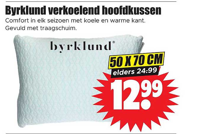 Byrklund verkoelend hoofdkussen