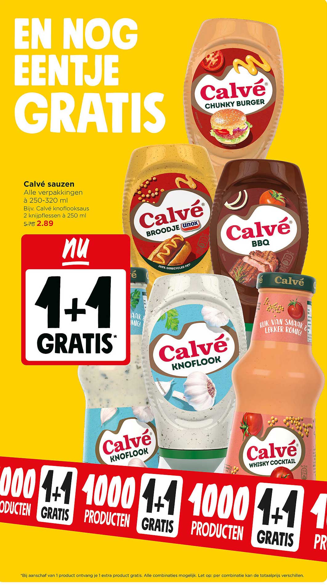 Calvé sauzen 1+1 gratis