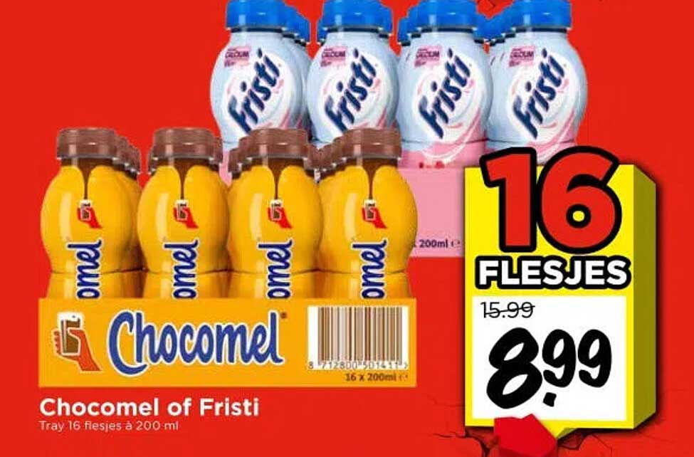 Chocomel of Fristi - 16 flesjes