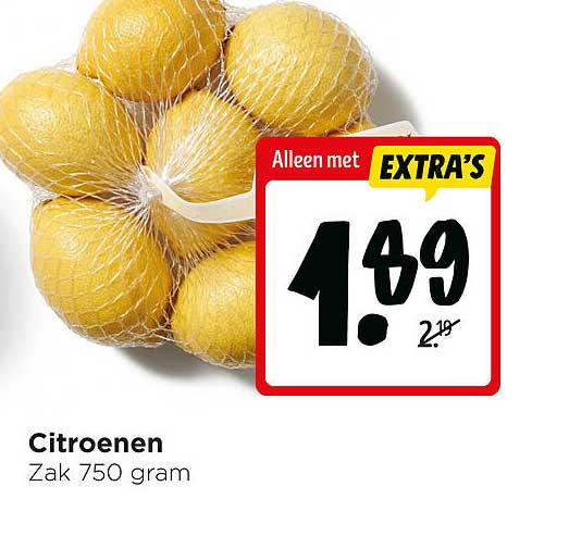 Citroenen Zak 750 gram Alleen met EXTRA'S