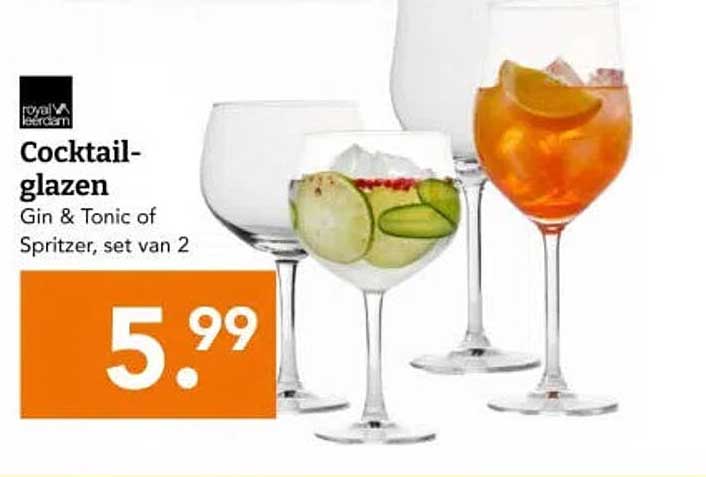 Cocktail-glazen Gin & Tonic of Spritzer, set van 2
