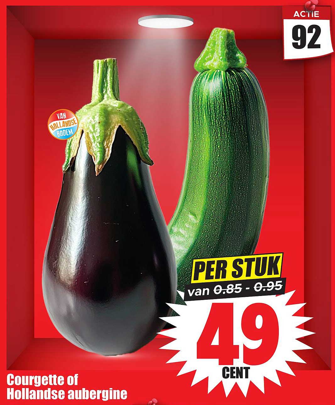 Courgette of Hollandse aubergine per stuk