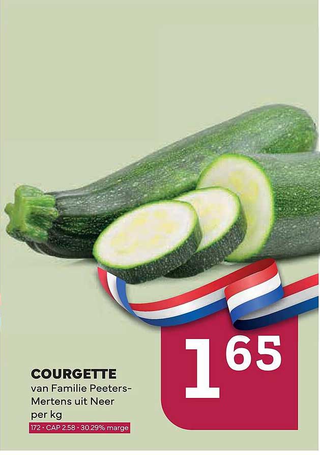 COURGETTE van Familie Peeters-Mertens uit Neer per kg