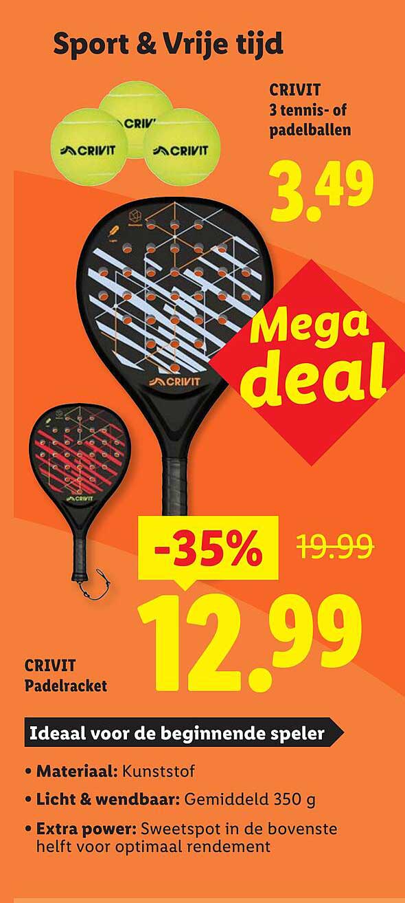 CRIVIT 3 tennis- of padelballen