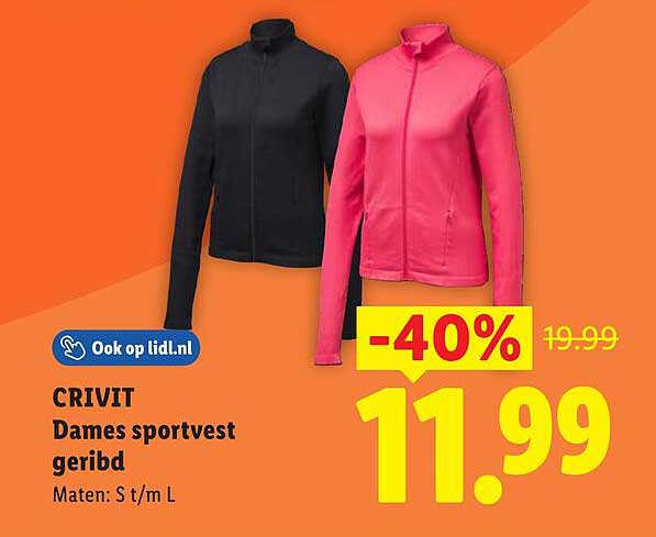 CRIVIT Dames sportvest geribd