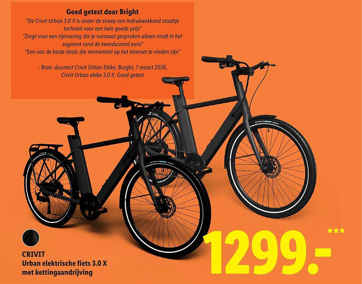 CRIVIT Urban elektrische fiets 3.0 X met kettingaandrijving