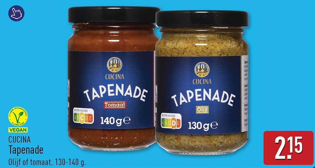 CUCINA Tapenade Olijf of tomaat, 130-140 g.