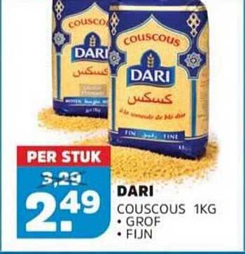 DARI COUSCOUS 1KG • GROF • FIJN