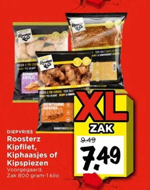 Diepvries Roosterz Kipfilet, Kiphapjes of Kipspiezen XL ZAK