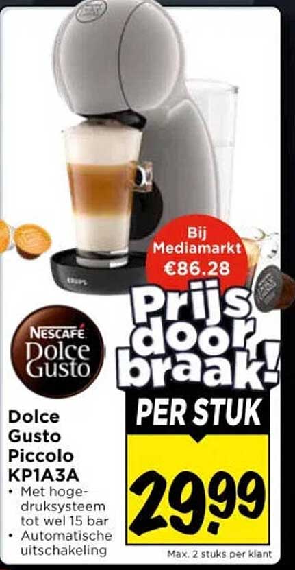 Dolce Gusto Piccolo KP1A3A Prijs doorbraak! PER STUK