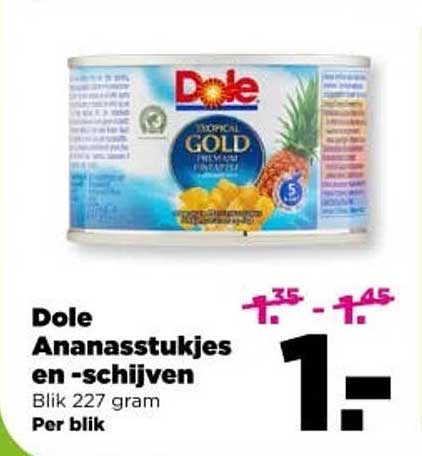 Dole Ananasstukjes en -schijven Blik 227 gram Per blik