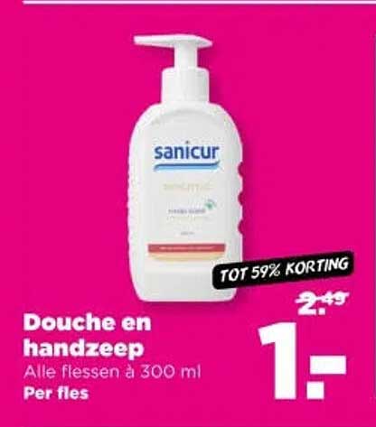 Douche en handzeep Alle flessen à 300 ml Per fles