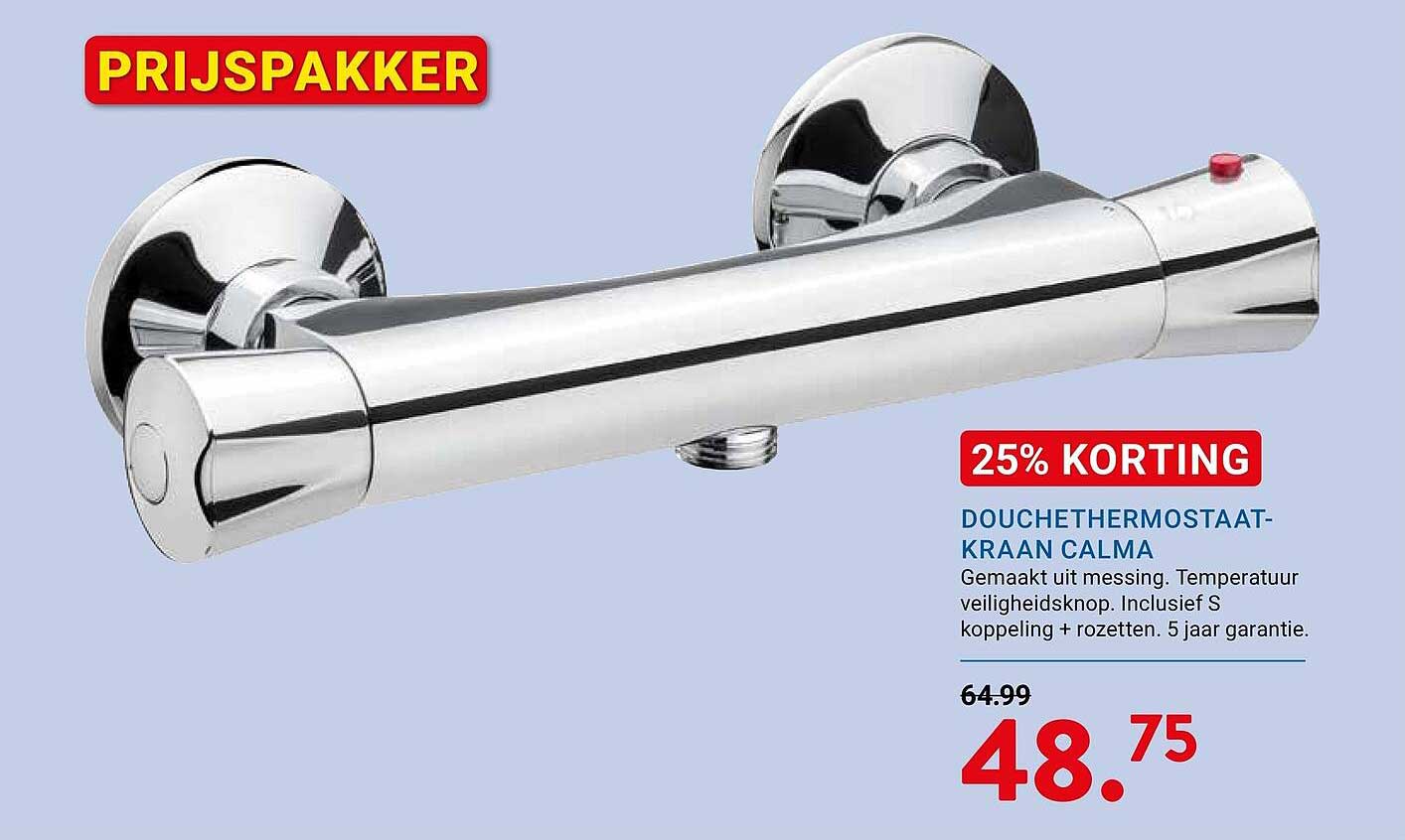 Douchethermostaatkraan Calma 25% KORTING