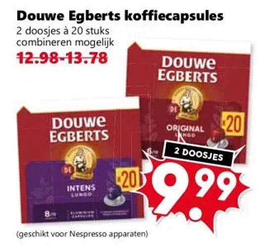 Douwe Egberts koffiecapsules 2 doosjes