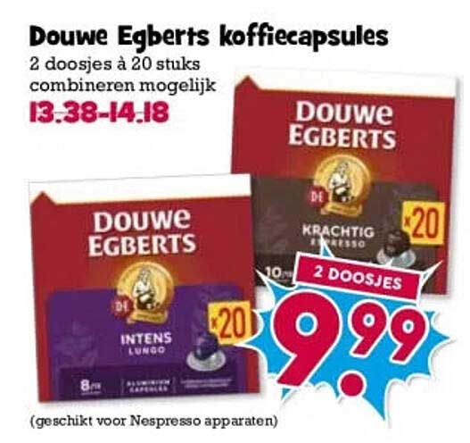 Douwe Egberts koffiecapsules 2 doosjes à 20 stuks combineren mogelijk