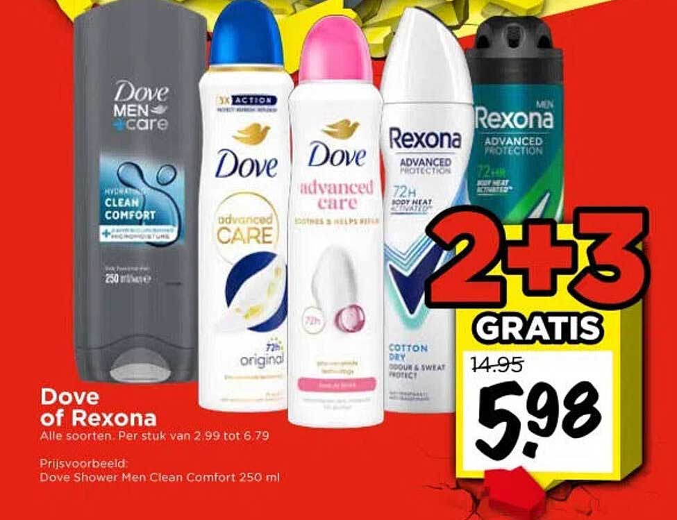 Dove of Rexona 2+3 GRATIS