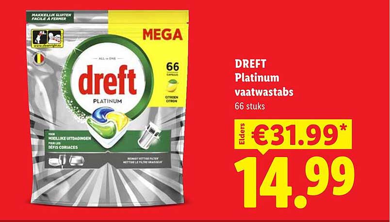 DREFT Platinum vaatwastabs 66 stuks