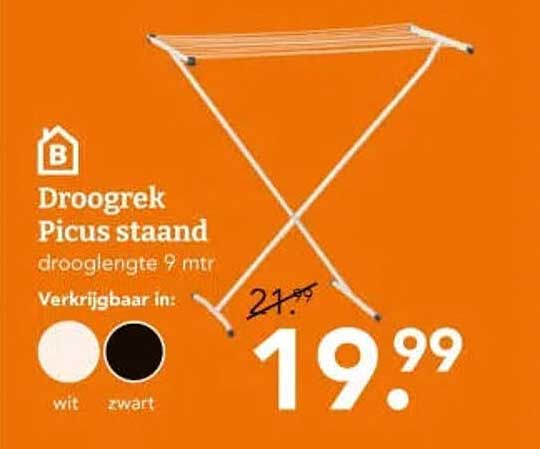 Droogrek Picus staand drooglengte 9 mtr