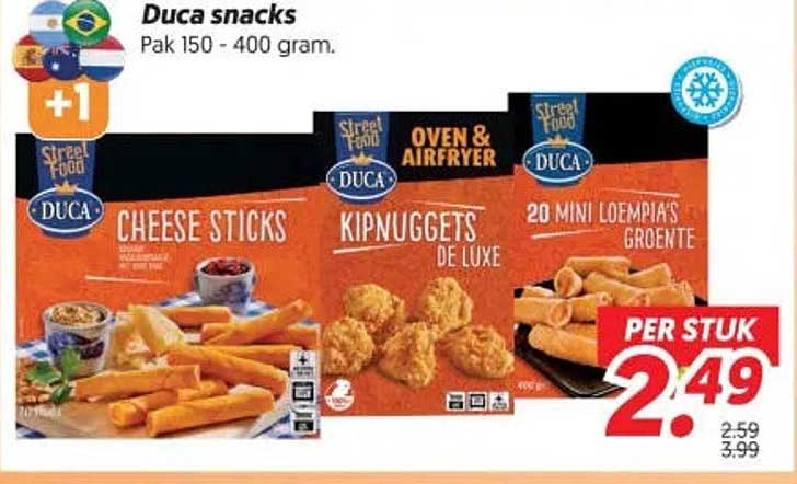 Duca snacks Pak 150 - 400 gram. +1