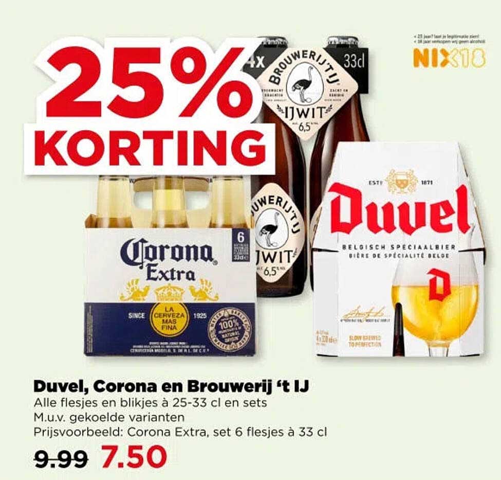 Duvel, Corona en Brouwerij 't IJ 25% korting