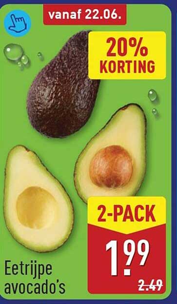 Eetrijpe avocado's 20% KORTING 2-PACK