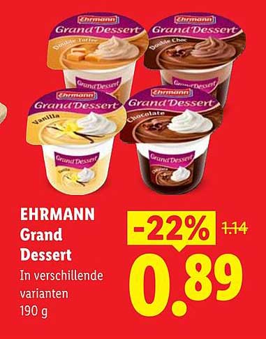EHRMANN Grand Dessert in verschillende varianten 190 g