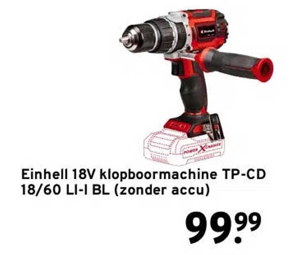 Einhell 18V klopboormachine TP-CD 18/60 LI-I BL (zonder accu)