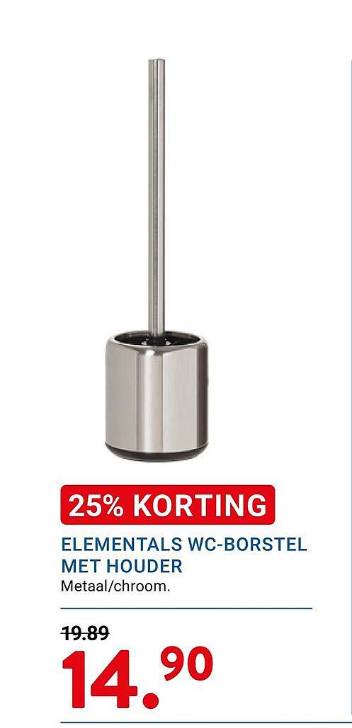 ELEMENTALS WC-BORSTEL MET HOUDER 25% KORTING
