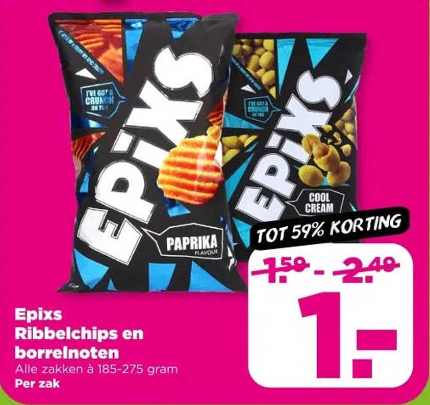 Epix Ribbelchips en borrelnoten
