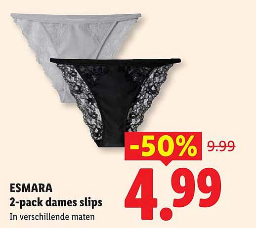 ESMARA 2-pack dames slips In verschillende maten -50%
