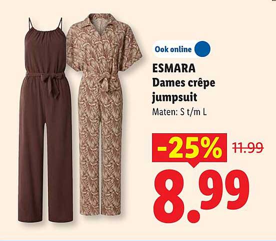 ESMARA Dames crêpe jumpsuit -25%