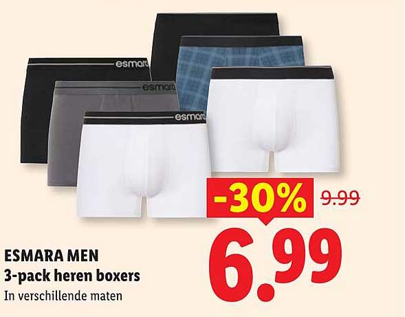 ESMARA MEN 3-pack heren boxers