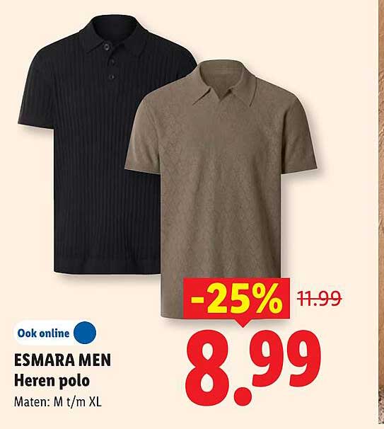 ESMARA MEN Heren polo -25%