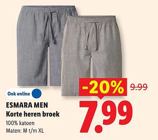 ESMARA MEN Korte heren broek -20%