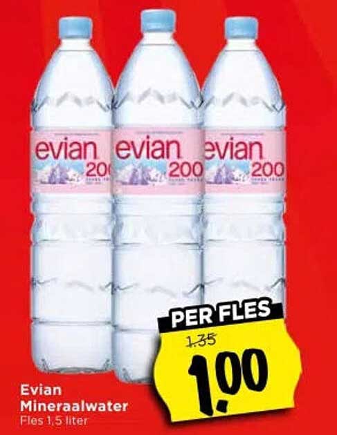 Evian Mineraalwater Fles 1,5 liter PER FLES