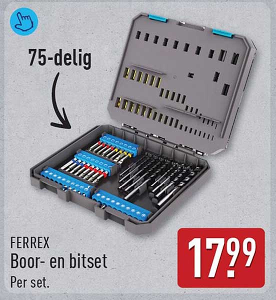 FERREX Boor- en bitset 75-delig