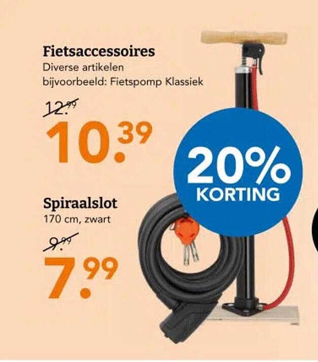 Fietsaccessoires Diverse artikelen bijvoorbeeld: Fietspomp Klassiek 20% KORTING