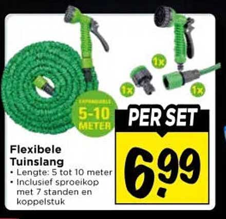 Flexibele Tuinslang 5-10 meter PER SET