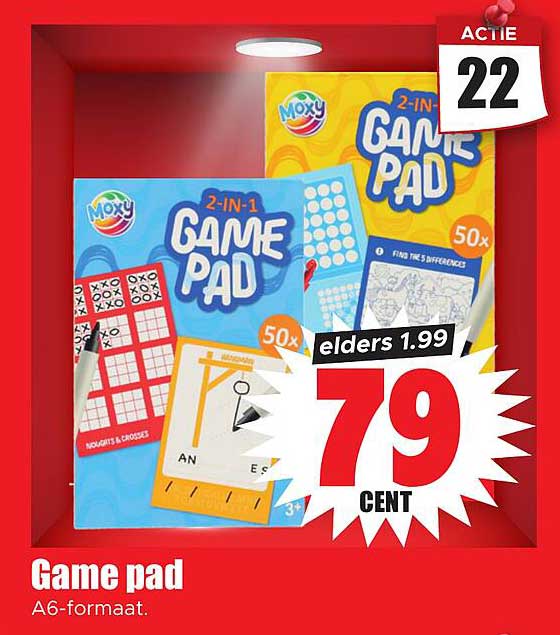 Game pad A6-formaat.
