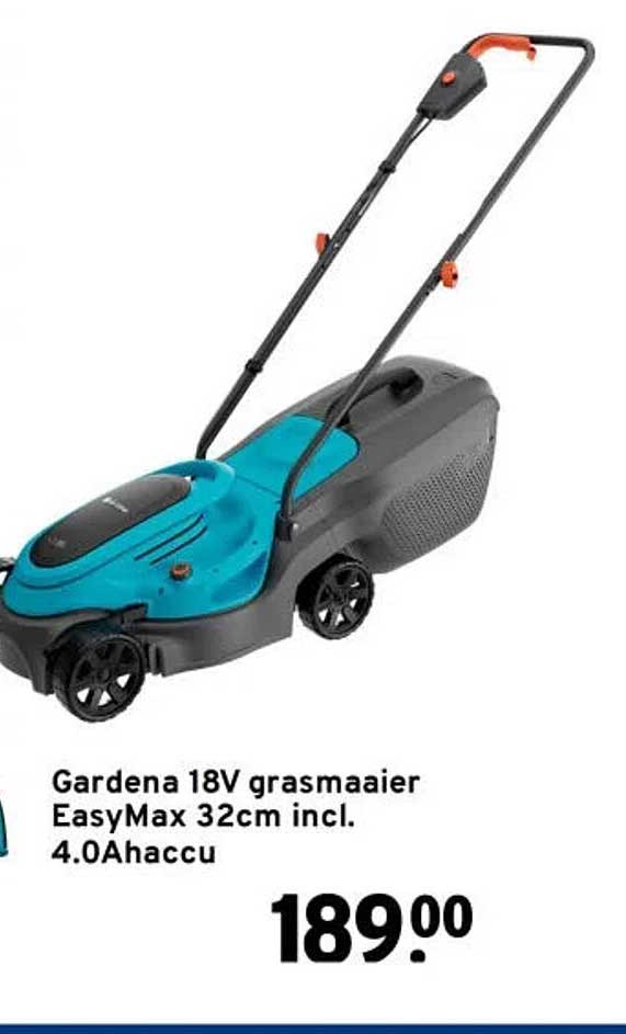 Gardena 18V grasmaaier EasyMax 32cm incl. 4.0Ahaccu