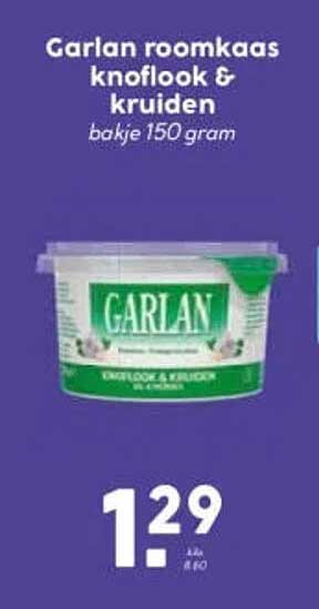 Garlan roomkaas knoflook & kruiden bakje 150 gram