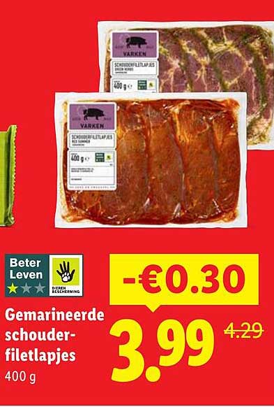 Gemarineerde schouder-filetlapjes
