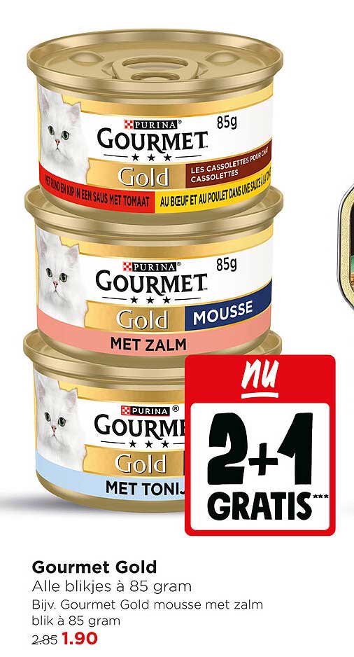Gourmet Gold Alle blikjes à 85 gram 2+1 gratis