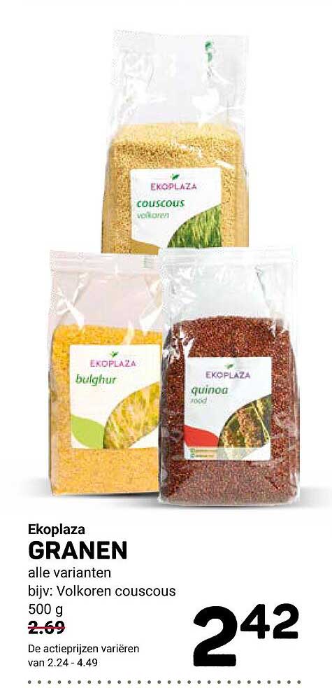 GRANEN alle varianten bijv: Volkoren couscous 500 g