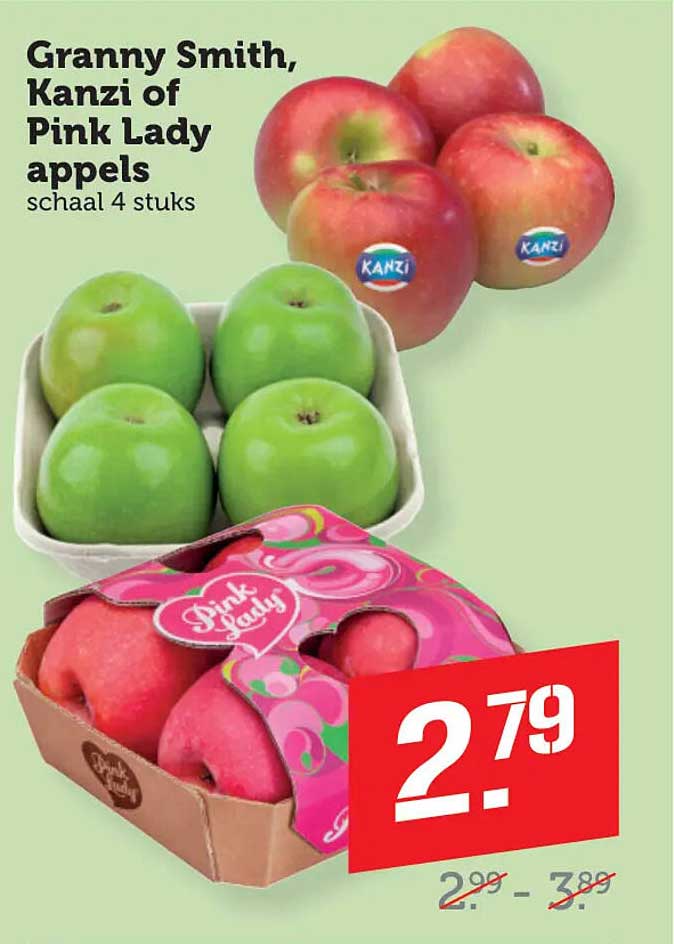 Granny Smith, Kanzi of Pink Lady appels schaal 4 stuks