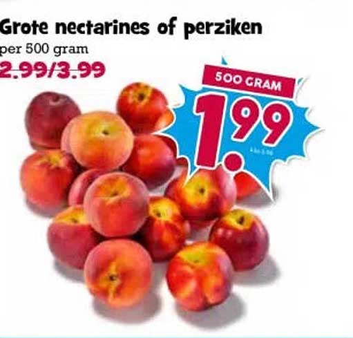 Grote nectarines of perziken per 500 gram